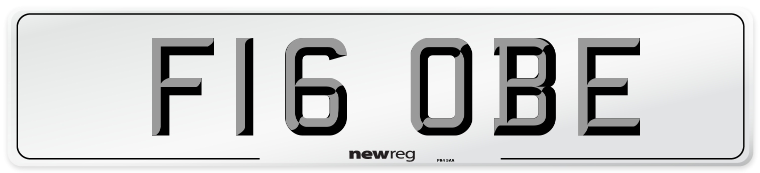 F16 OBE Number Plate from New Reg